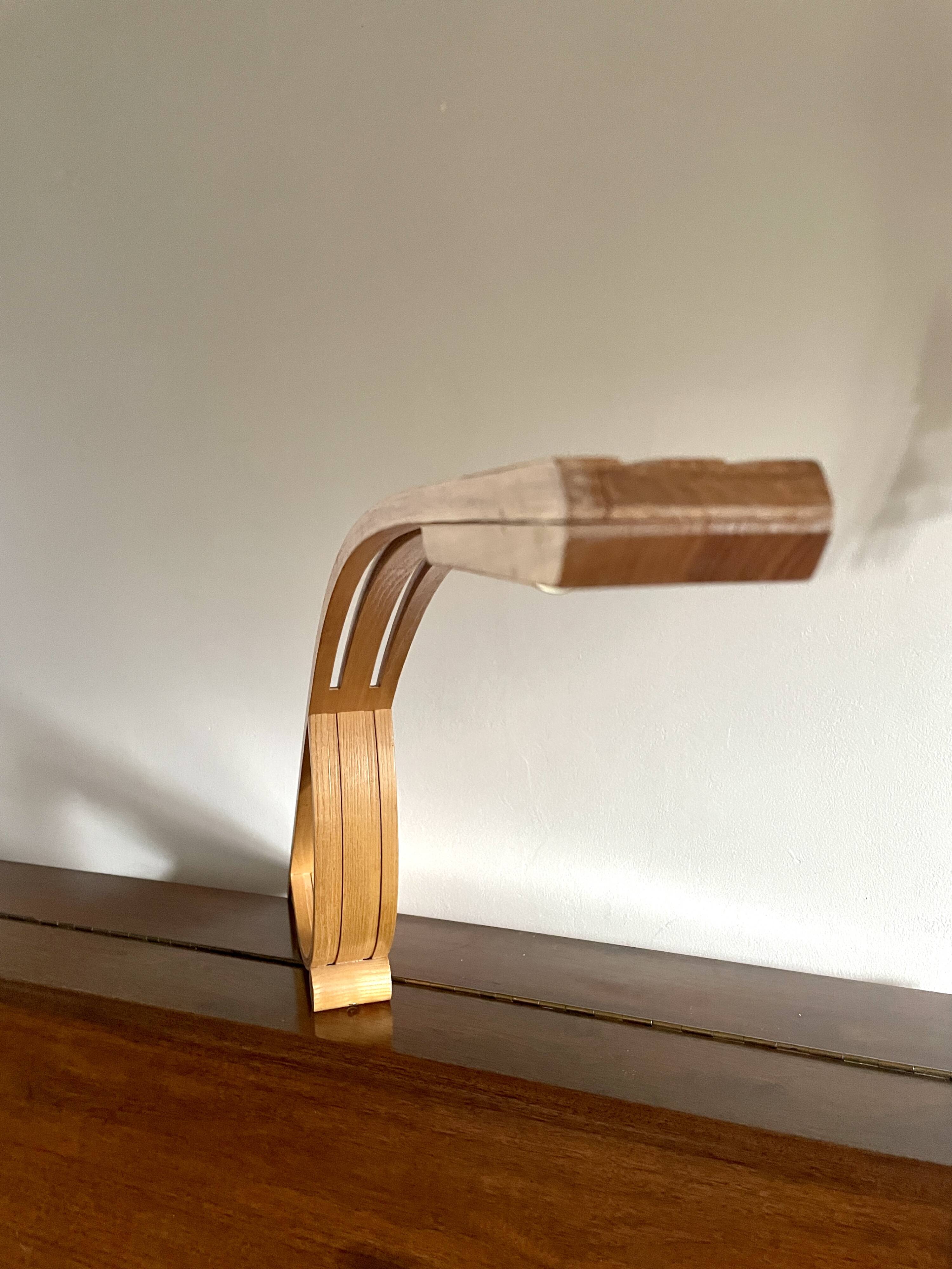 Lampe minimaliste en bois 1980