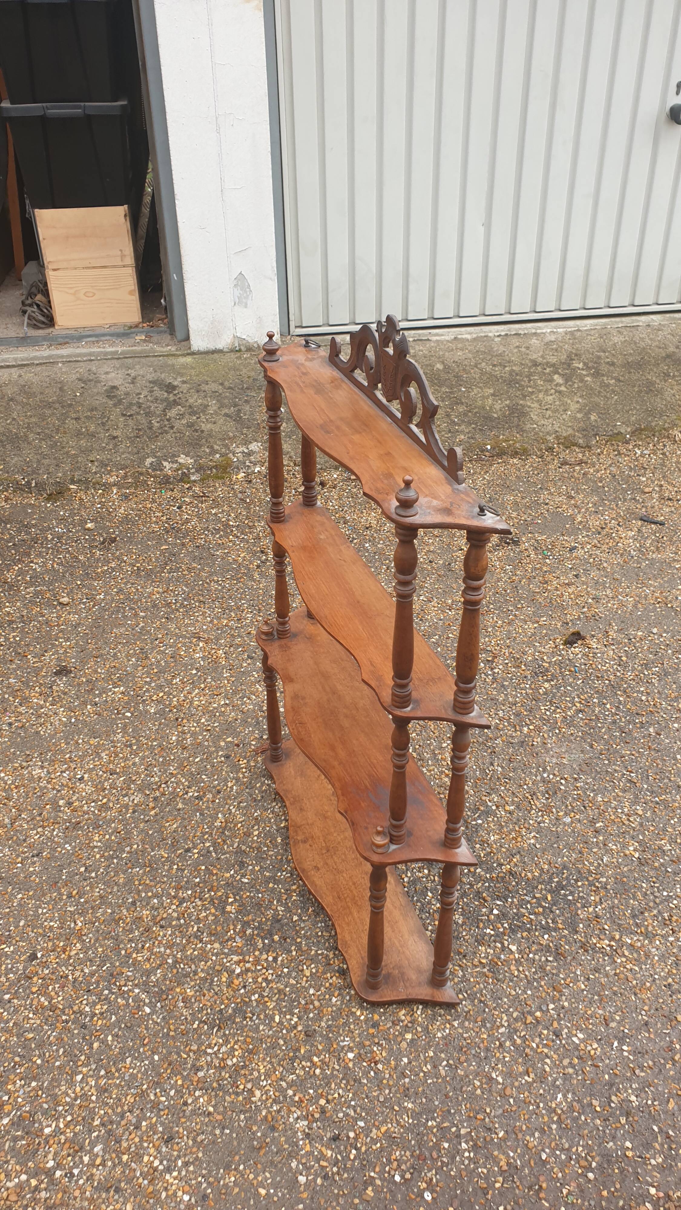 Wall shelf Napoleon III solid walnut