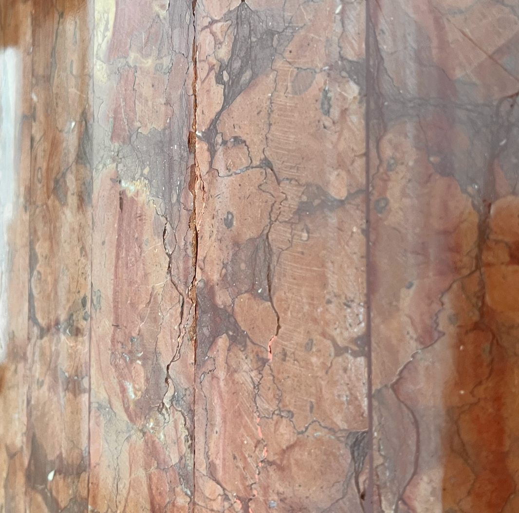 Dining table in vintage alicante red marble