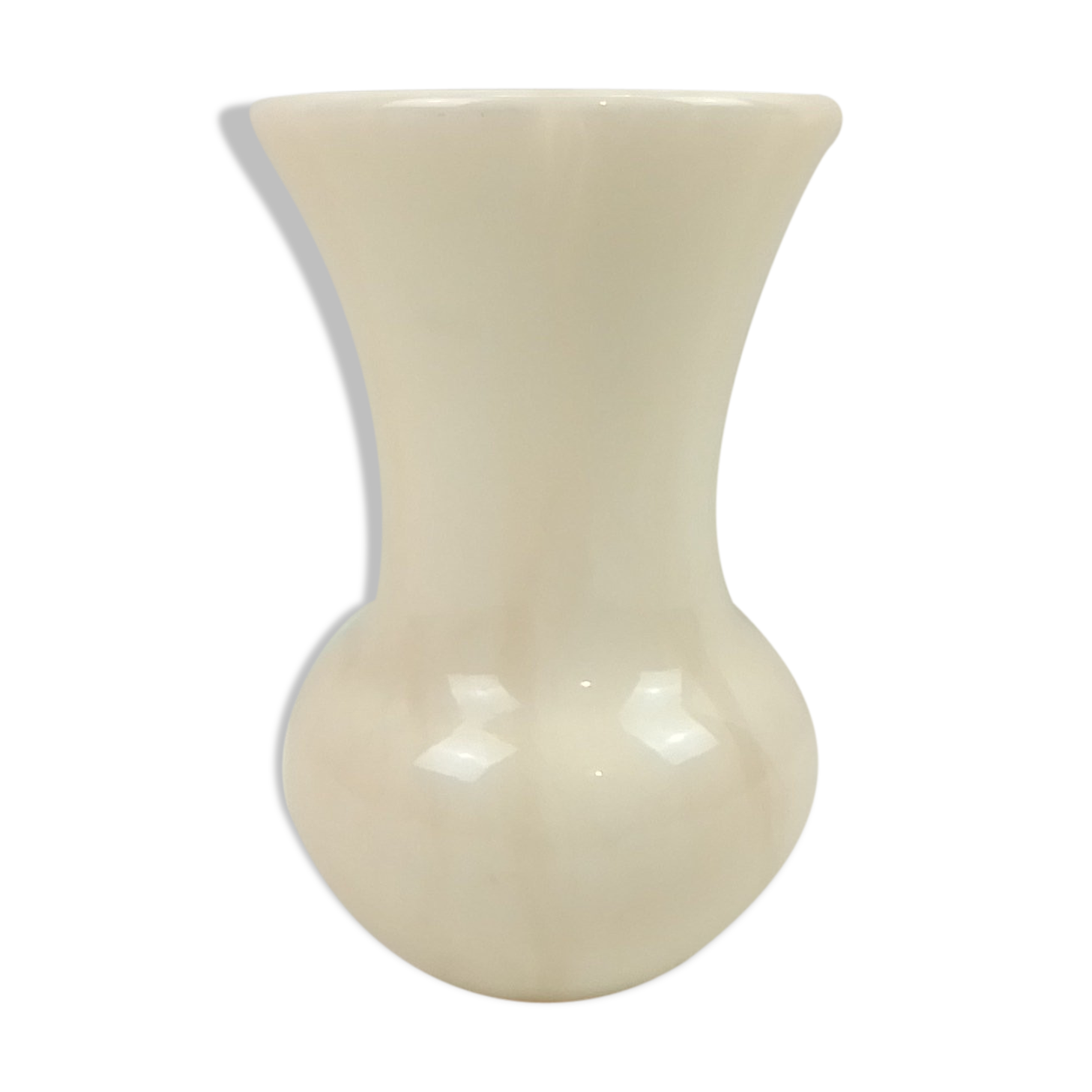 Alabaster-style vase ecru 18 cm