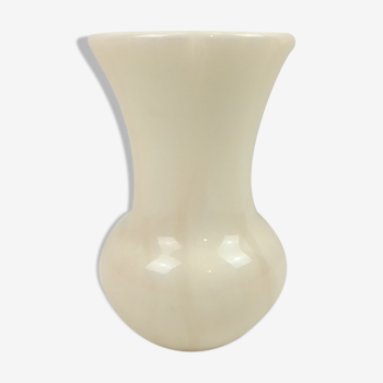 Alabaster-style vase ecru 18 cm