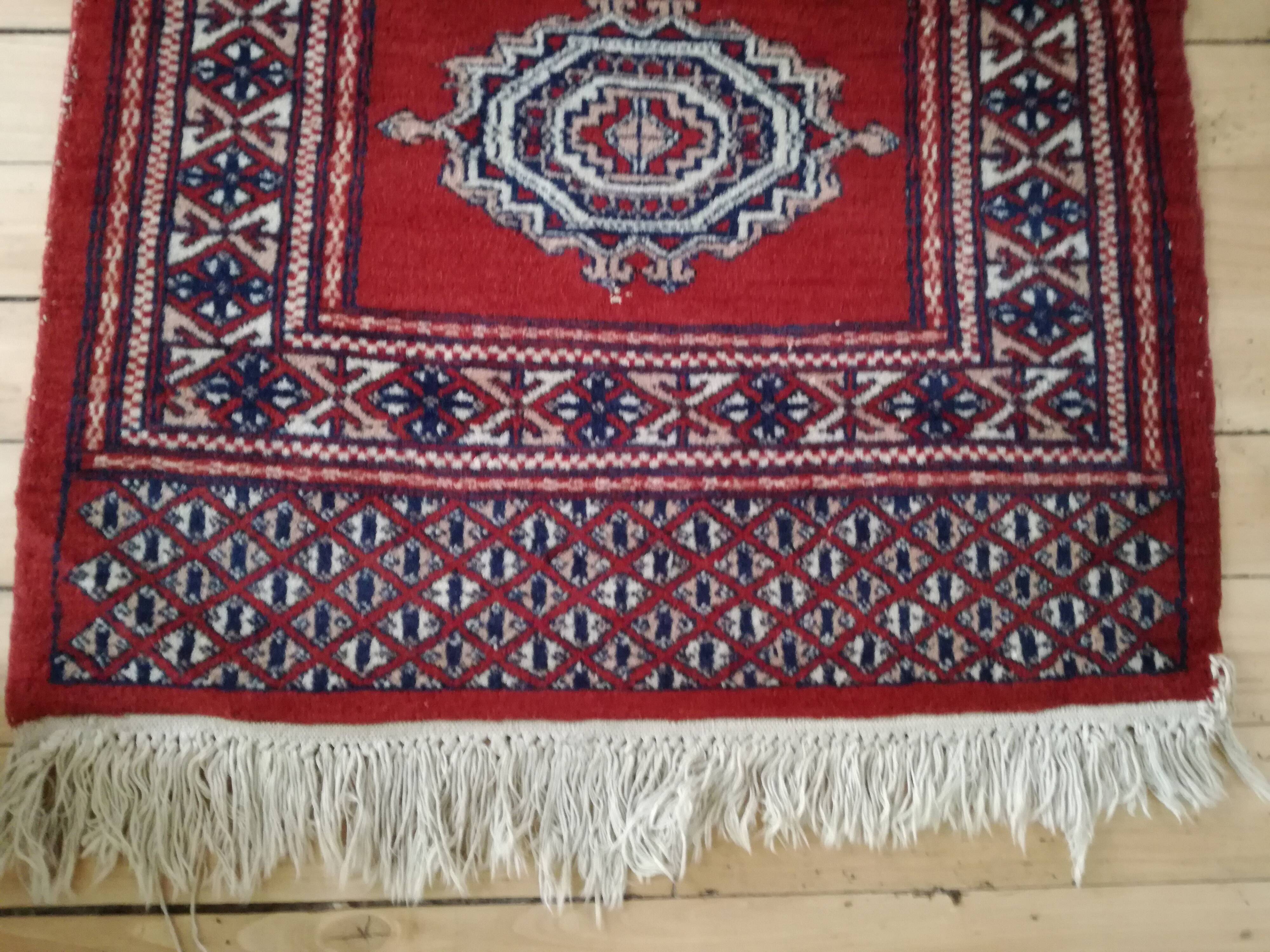 Afghan carpet knotted hand at the end of the 19th century 72x176cm