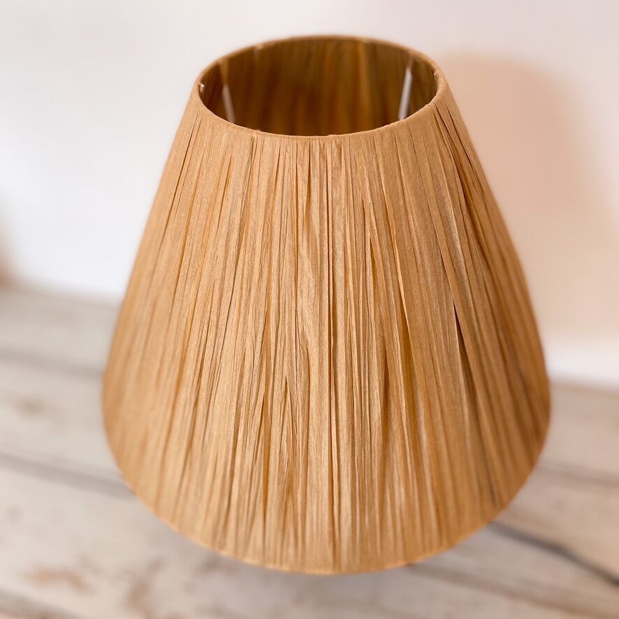 Wooden and raffia lamp