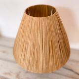 Wooden and raffia lamp