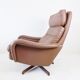 Fauteuil cuir avec pouf de Madsen & Schübel pour Bovenkamp