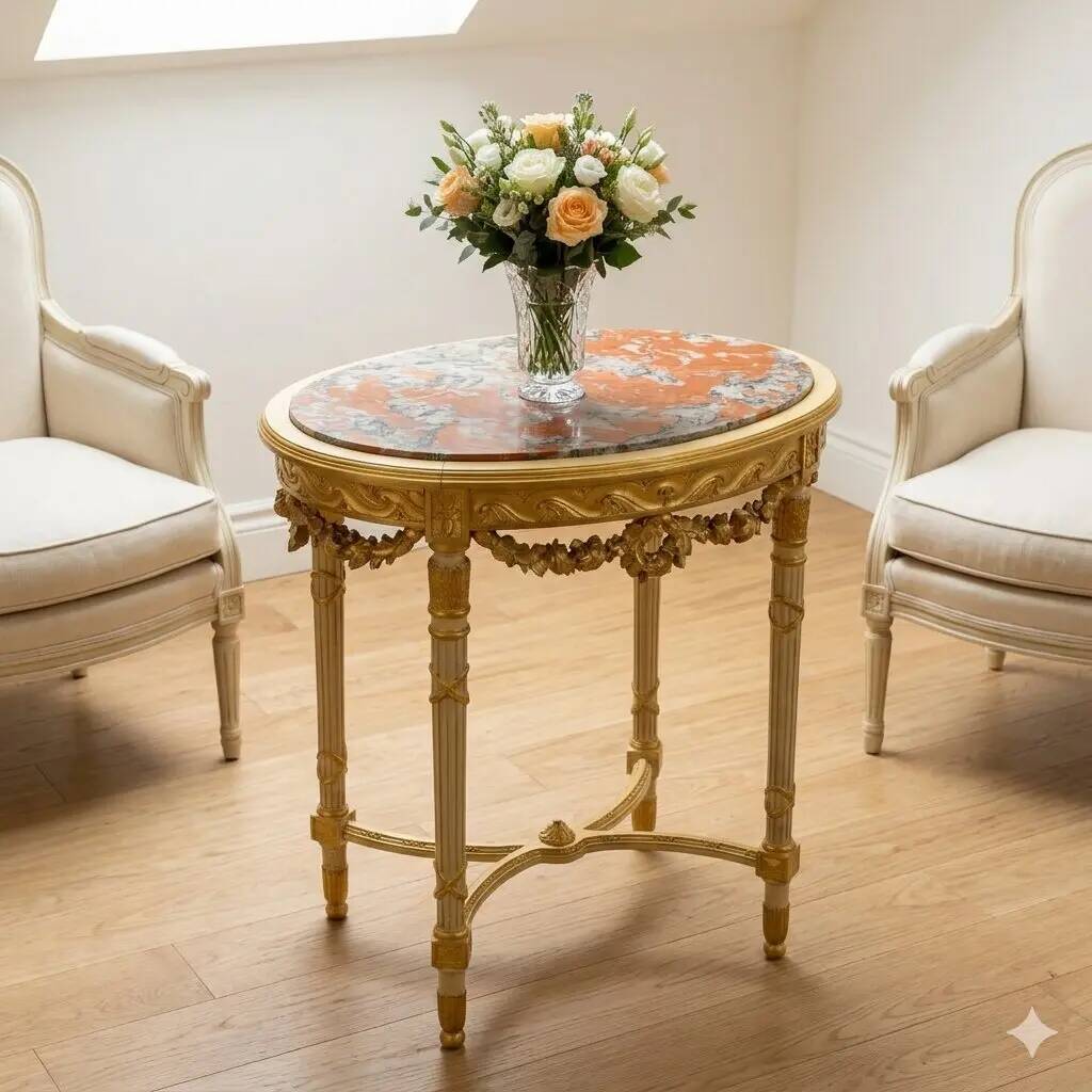 Table style néoclassique en bois sculpté XIXe siècle