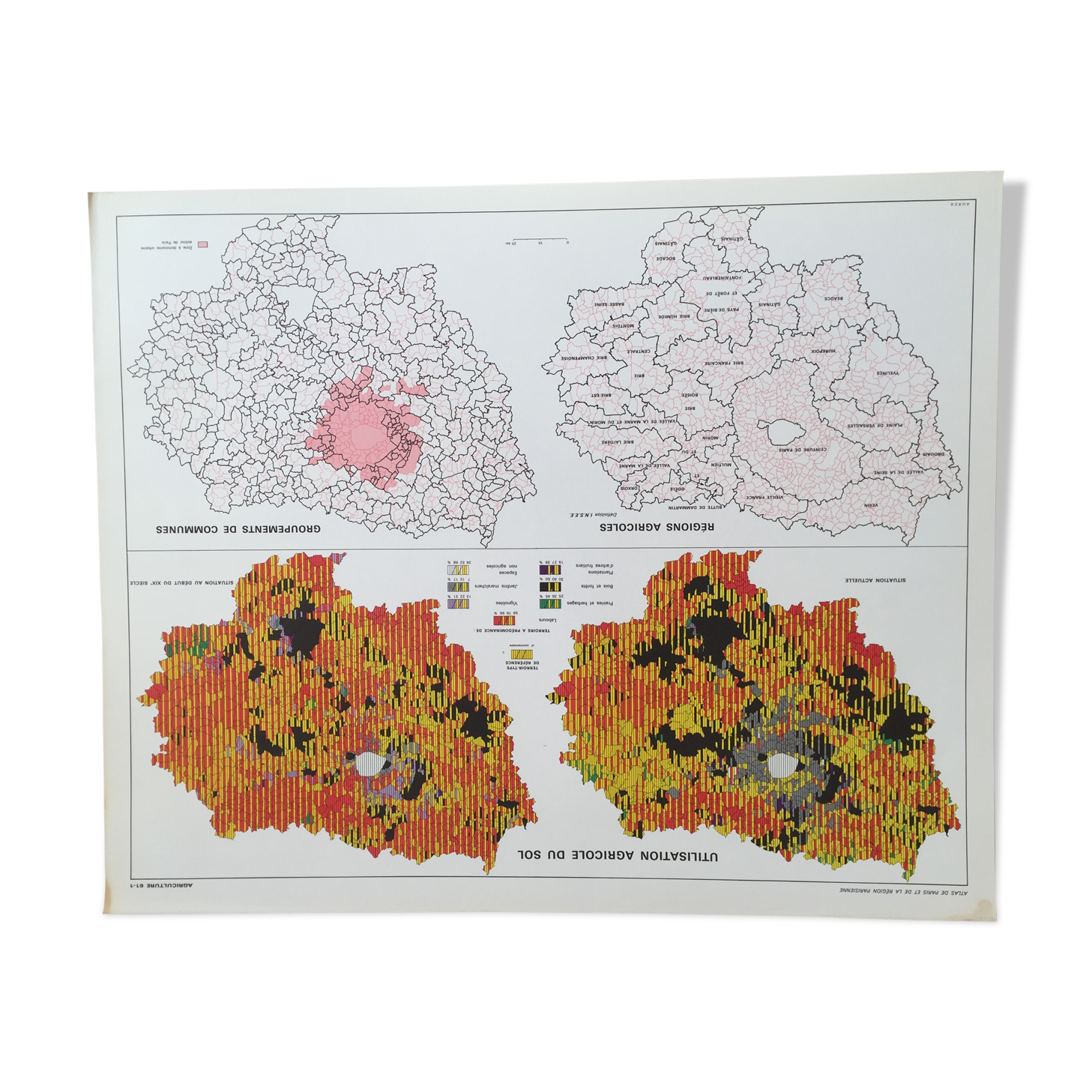 Carte de Paris / île de France ancienne