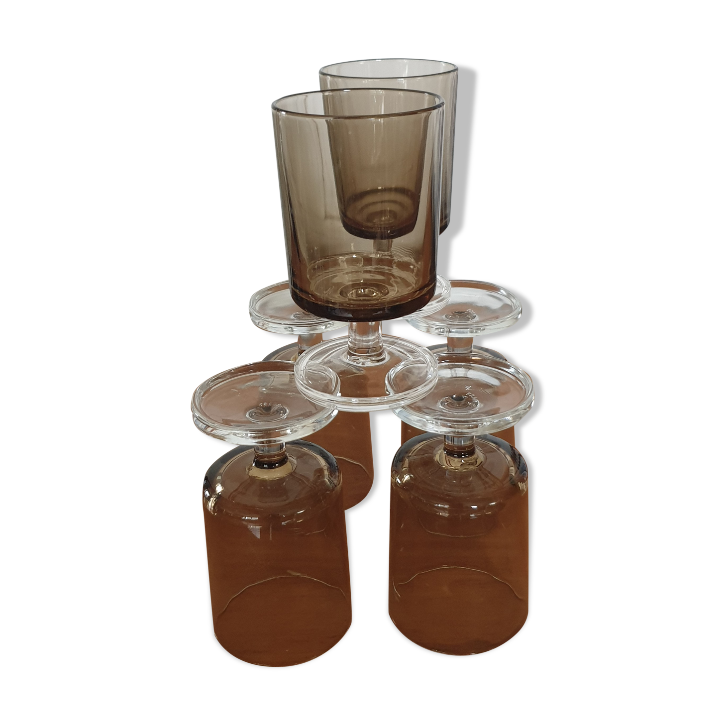 6 stemmed glasses