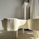 Très grande table basse en manguier blanchi plateau organique D:140cm