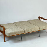 Canapé-lit en teck danois par Juul Kristensen, design vintage