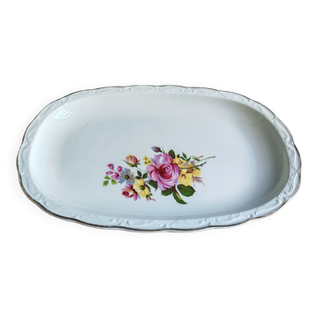 Vintage oval serving platter in white porcelain