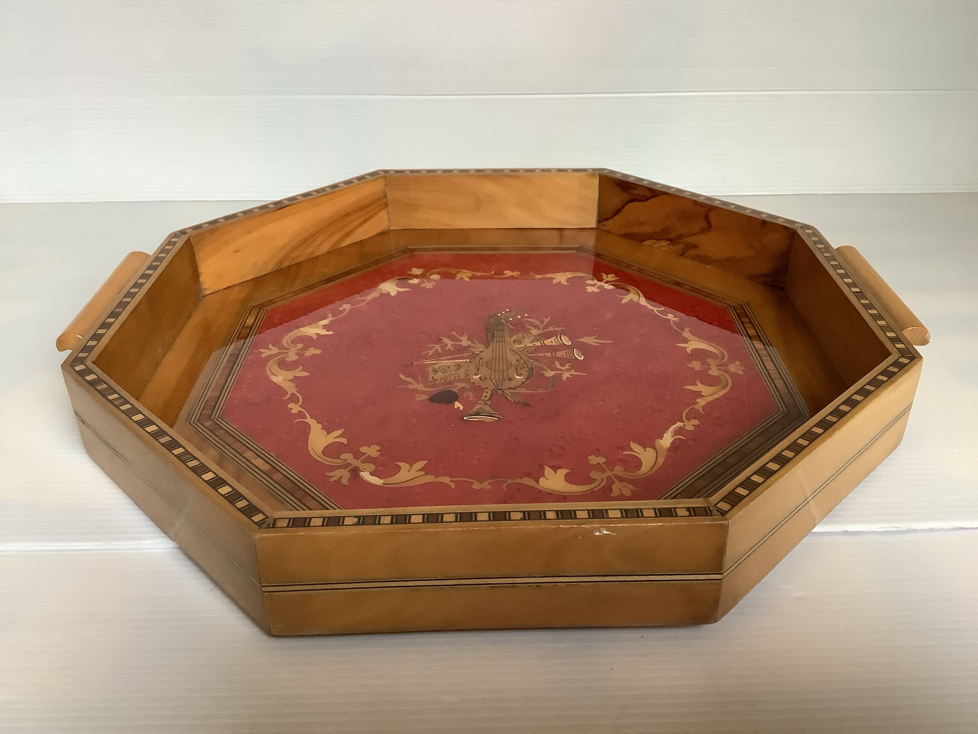 Venetian style wooden tray