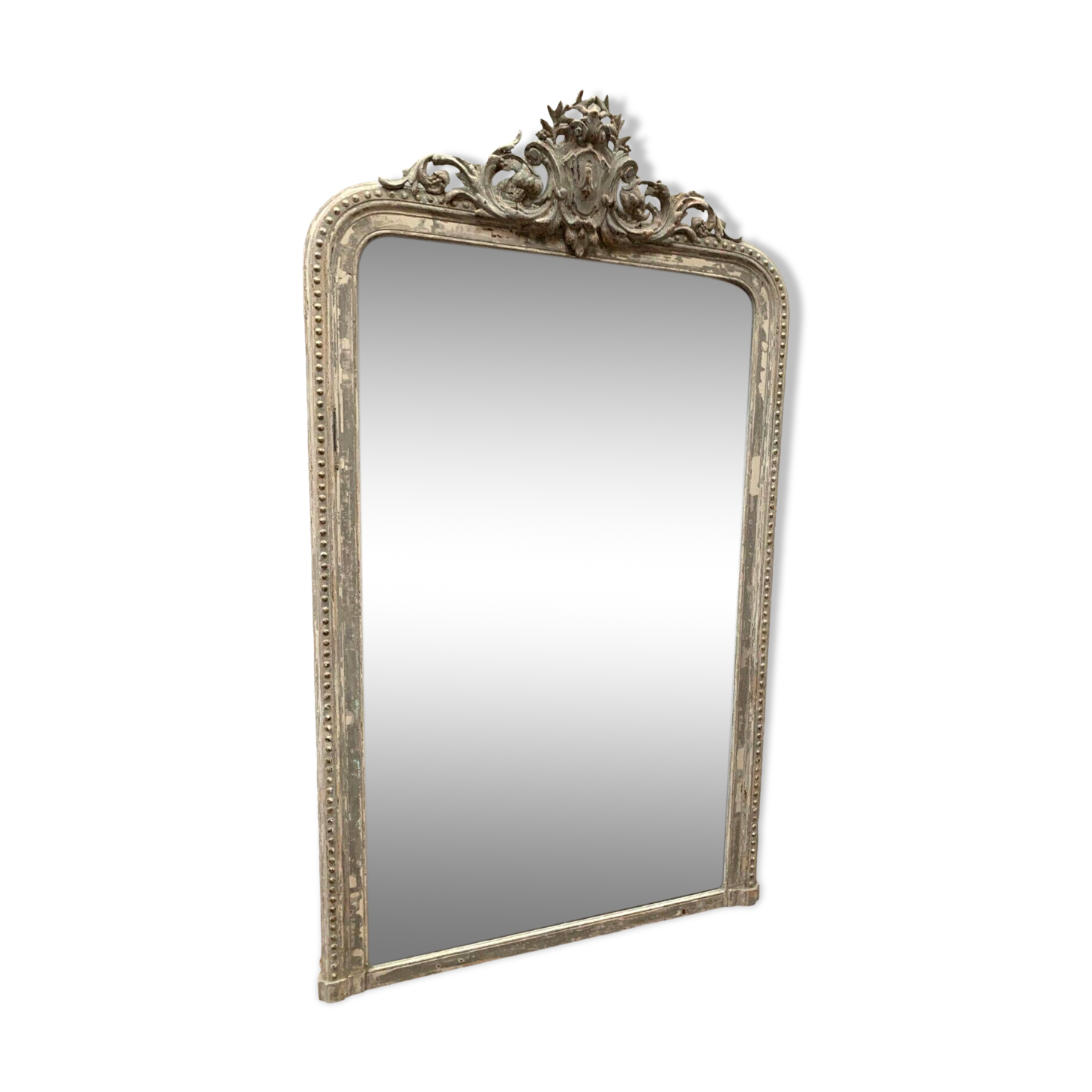 Louis XV style mirror in wood and patinated stucco 19th century