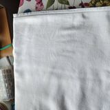 Old white damask cotton tablecloth