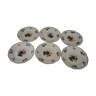 6 assiettes plates en faïence de Sarreguemines modèle Agreste diam 24,5 cm