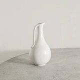 White Swedish Mid Century Ceramic Pitcher by Gunnar Nylund, 1950s