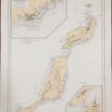 Ancient marine map of Lanzarotte and Fuerteventura Islands