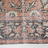 4x7 Antique Brunt Orange Brown Turkish Vintage Rug, 113x202Cm