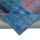 Tapis oriental contemporain 203 cm x 300 cm bleu patchwork fait à la main