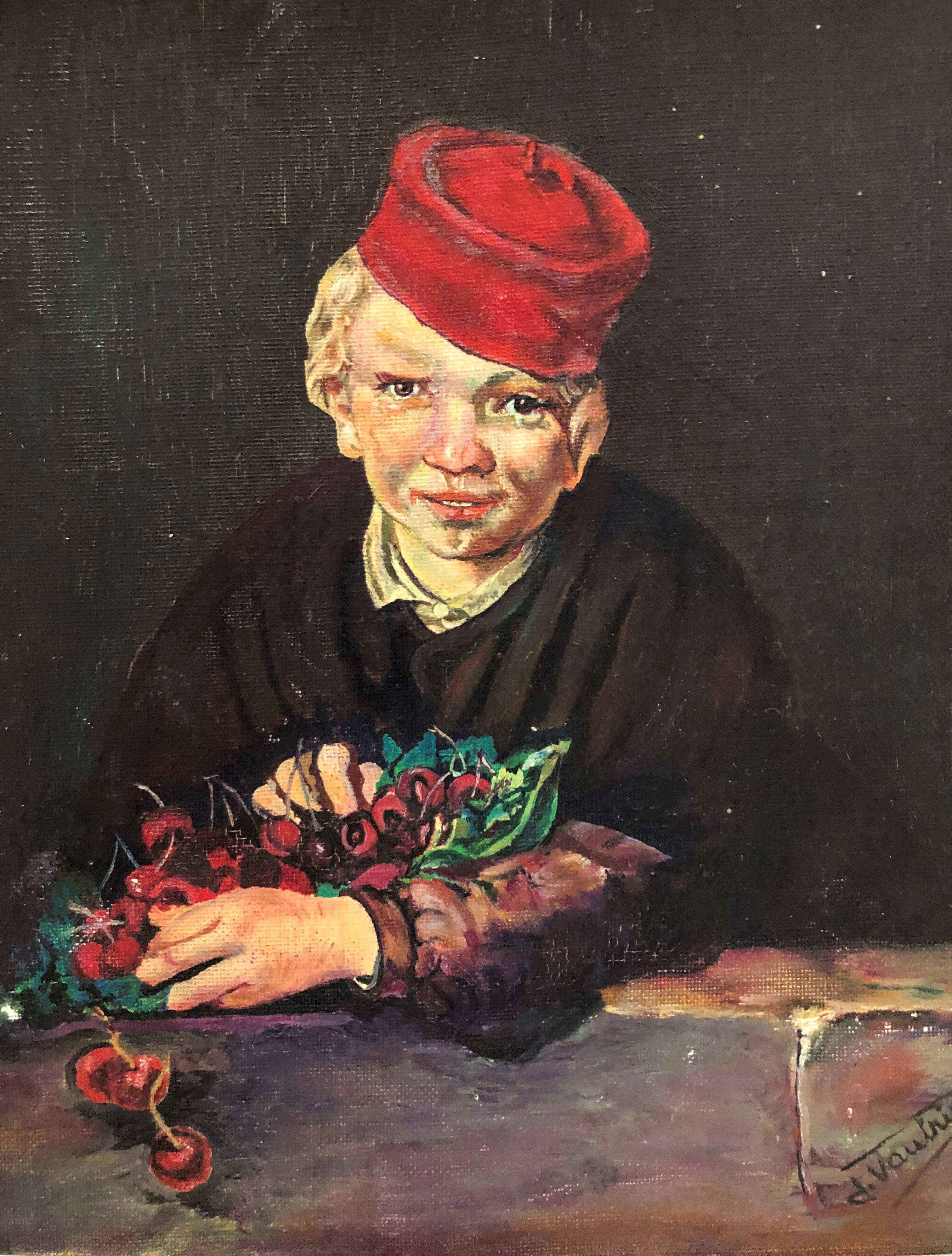 Oil on canvas: The Cherry Boy