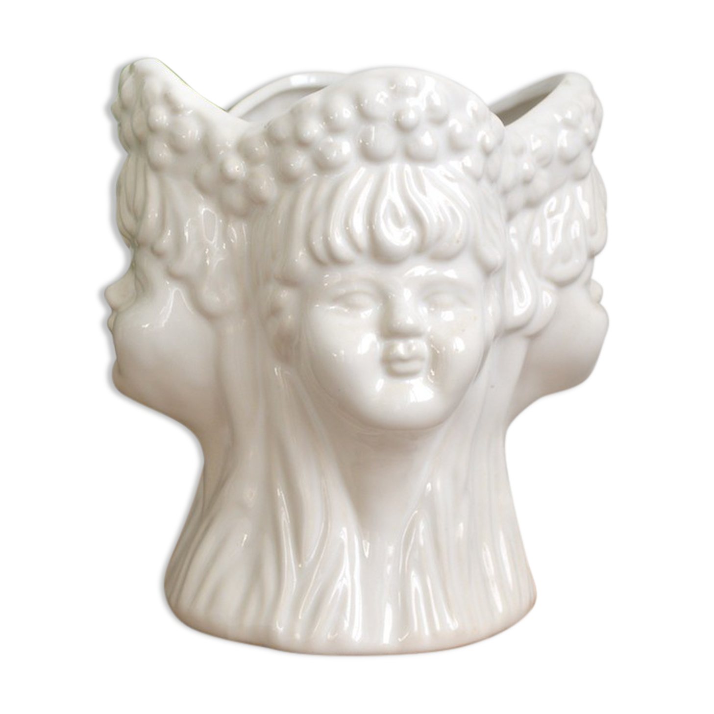 Anthropomorphic 4-face pot cover