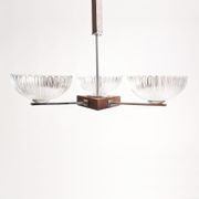 Vintage ceiling light in chrome and glass, Czechoslovakia 1950s