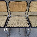Set of 4 Marcel Breuer chairs model B32 in cane