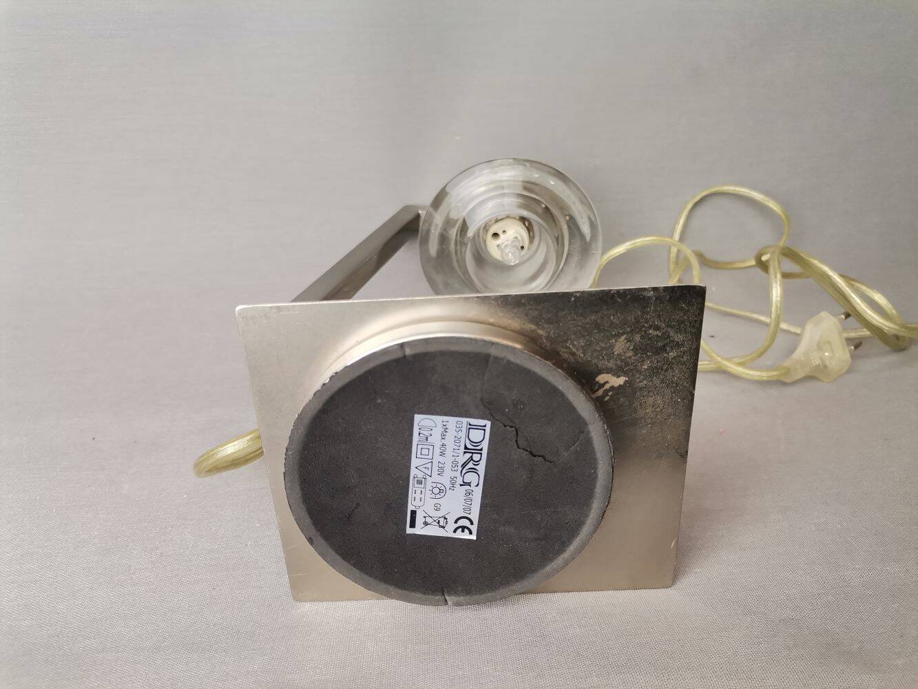 Chromed metal halogen dimmer desk lamp