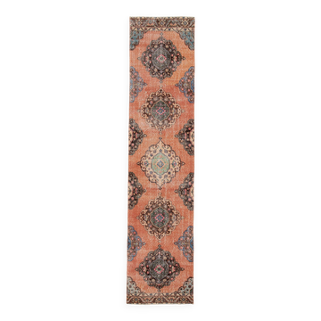 3x12 Oriental Orange Persian Runner Rug, 89x384Cm
