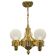 Art Deco Brass and Opaline Glass Chandelier, Czechoslovakia