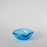 Blue colored glass pocket, in the style of Murano, 1970