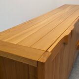 Maison Regain sideboard in solid elm, 1960s-1970s