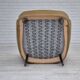 Fauteuil à dossier haut danois des années 1970, état d'origine, mobilier en velours.