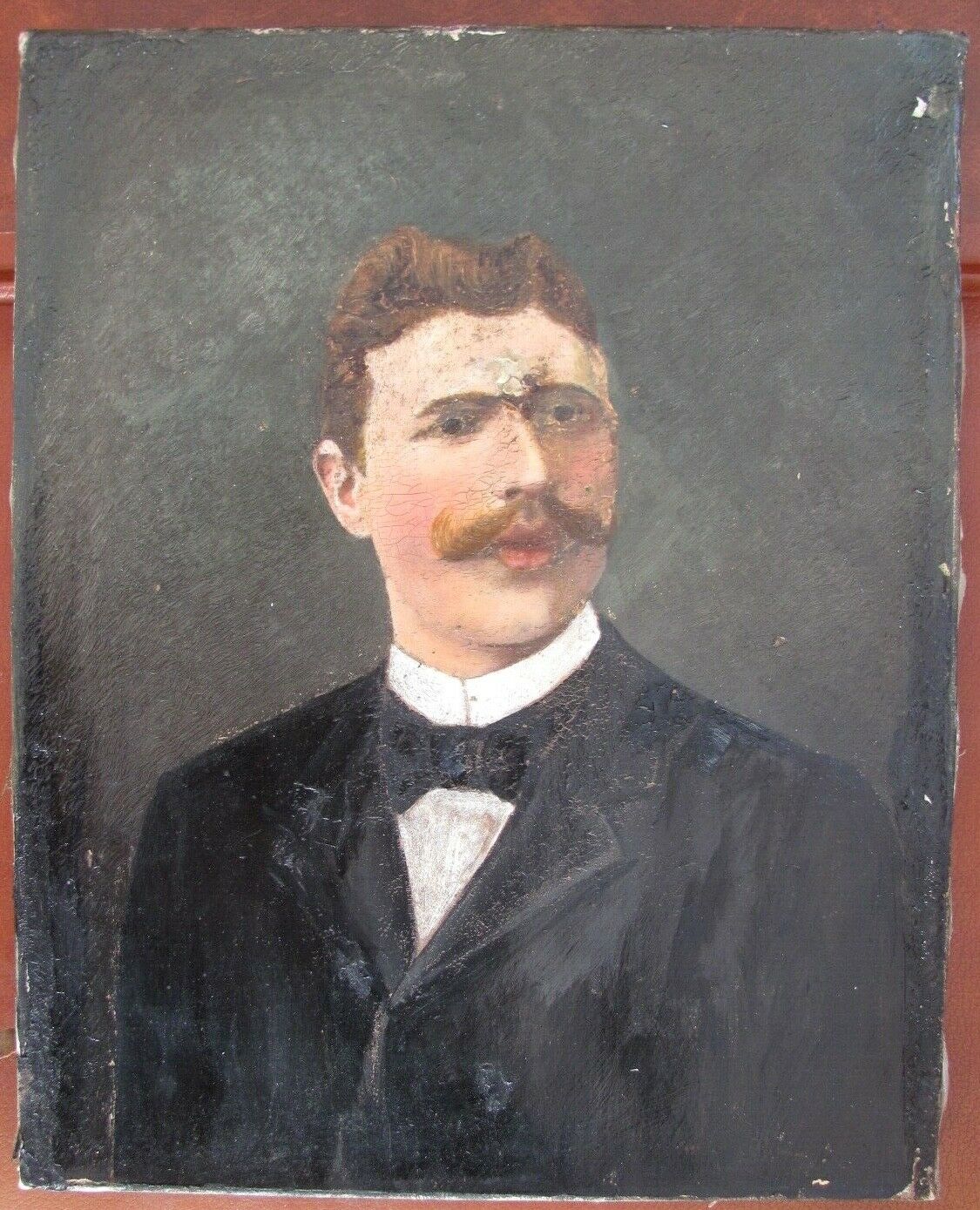 Painting - Portrait of a man with a mustache - XIX