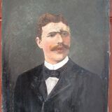 Painting - Portrait of a man with a mustache - XIX