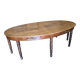 Large oval monastery table in solid oak, 19th century, 243×154cm