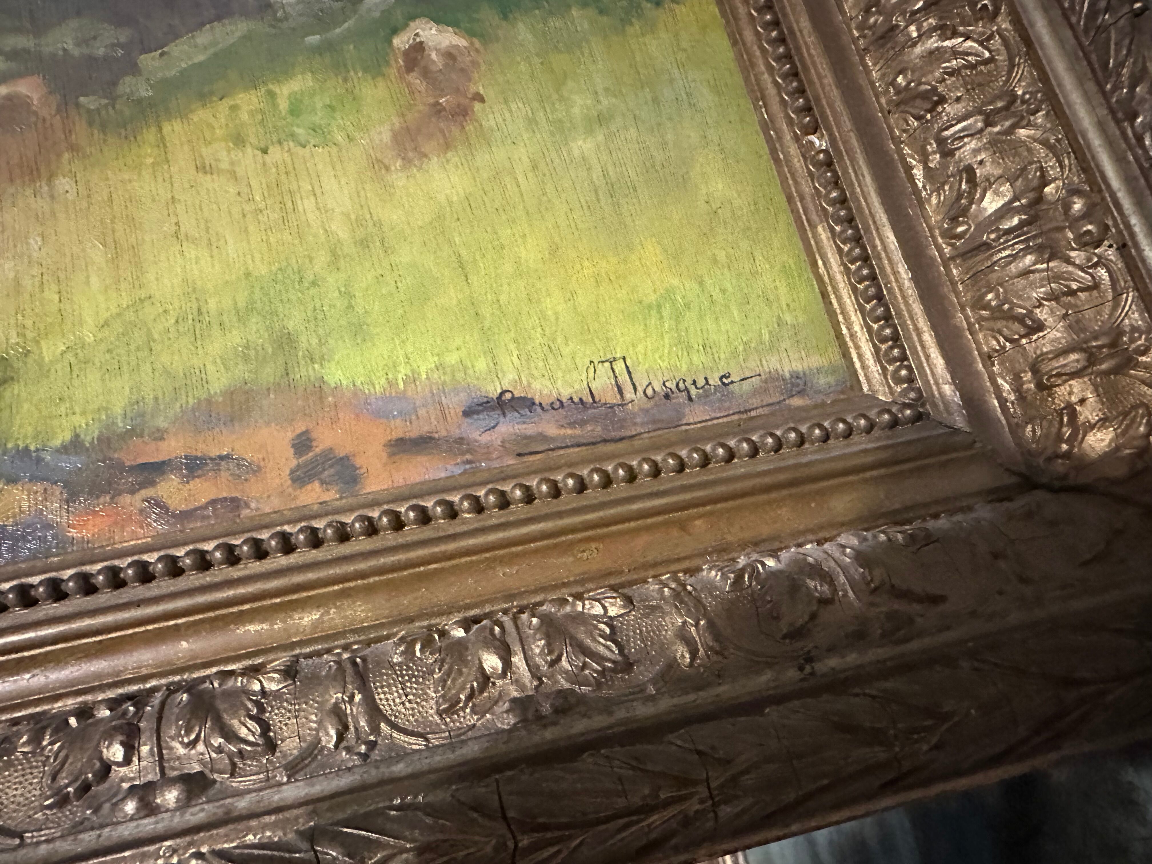 Painting on panel signed Raoul Dosque