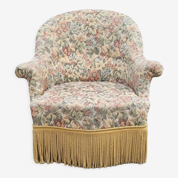 Toad armchair floral tapestry vintage 50s