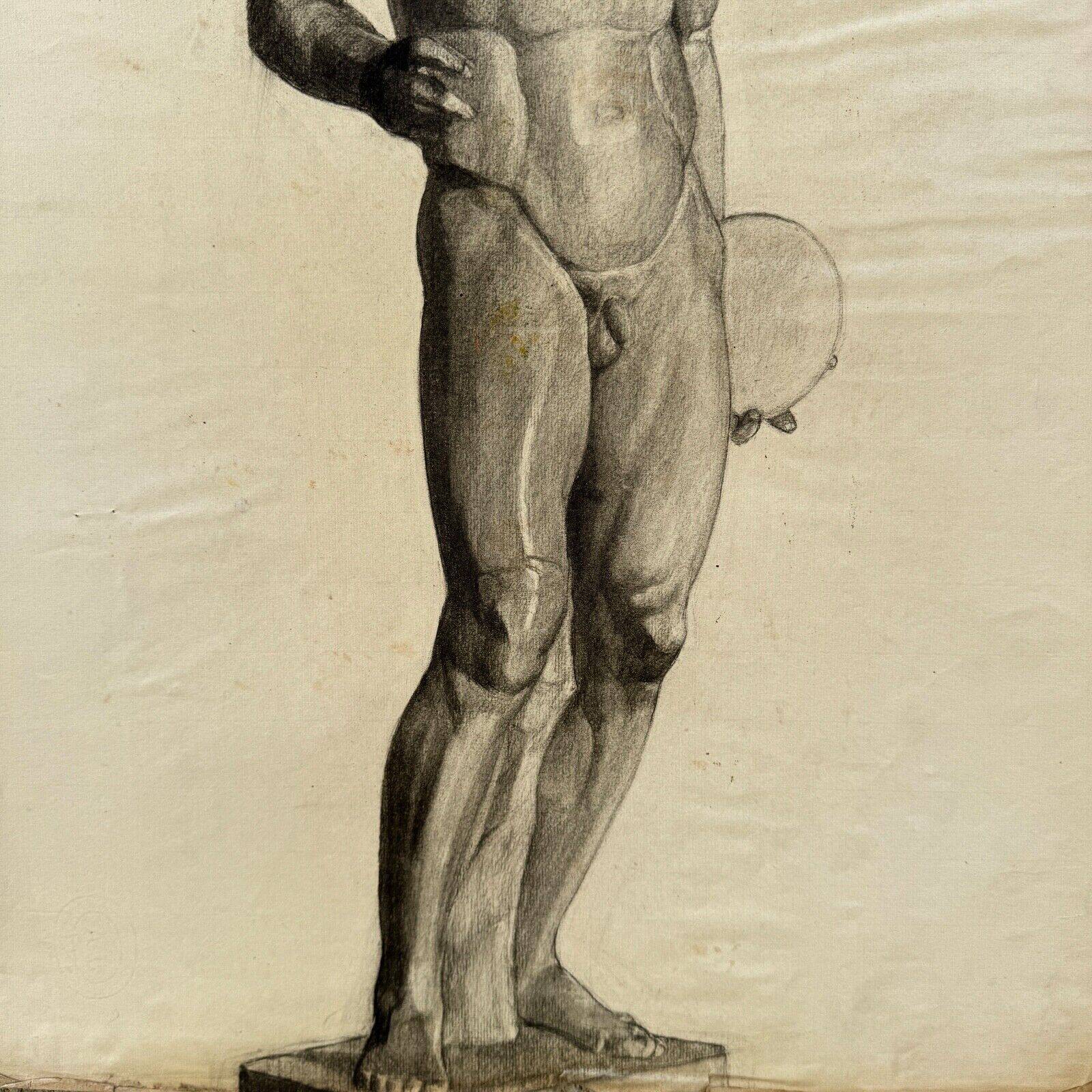 Academic Nude in Antique by Berger dit Lheureux Biloul Fine Arts 20th
