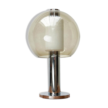 Floor lamp or globe table lamp in chrome and glass, mid-century space, 1960s.