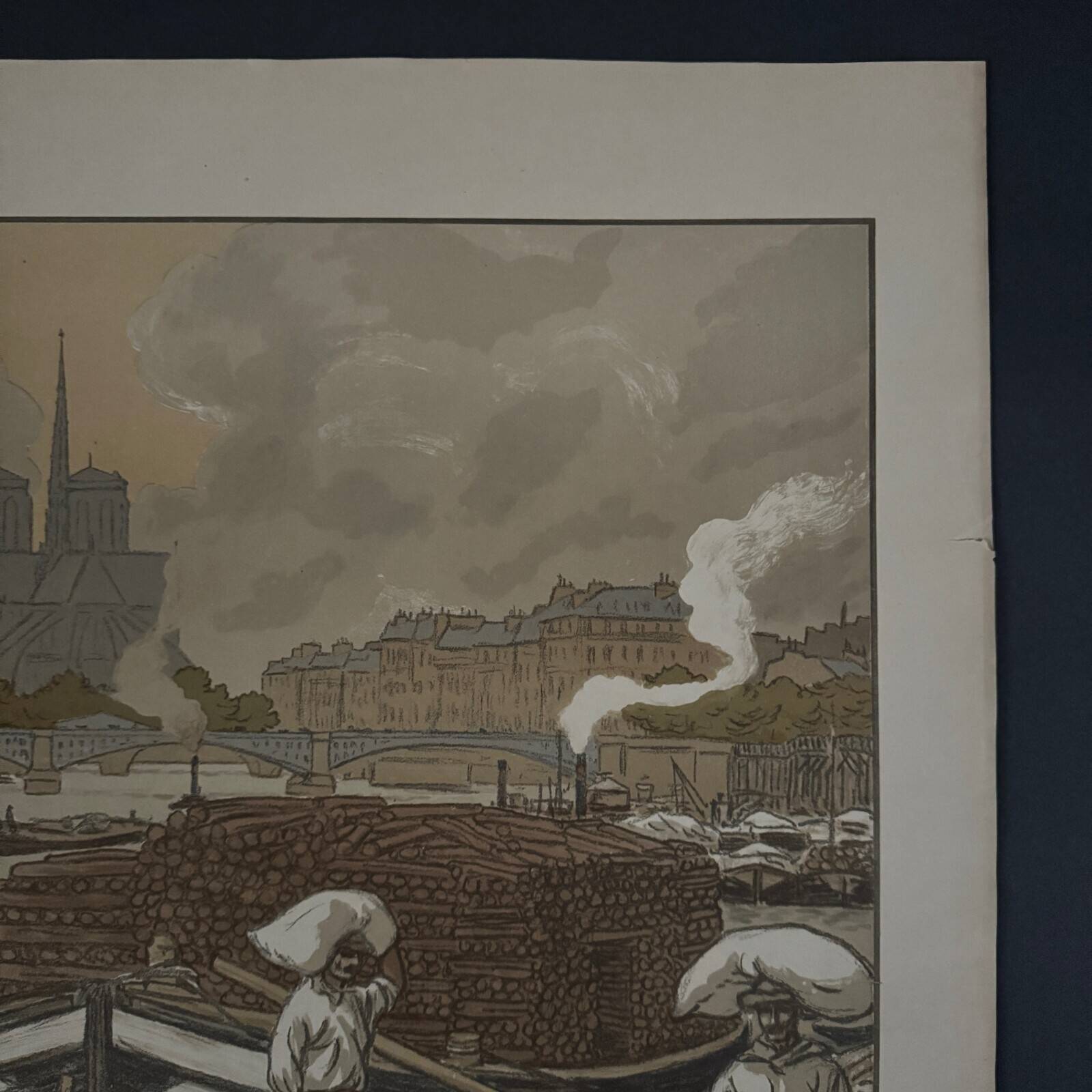 Lithographie par Henri Rivière Paysages Parisiens - Quai d'Austerlitz