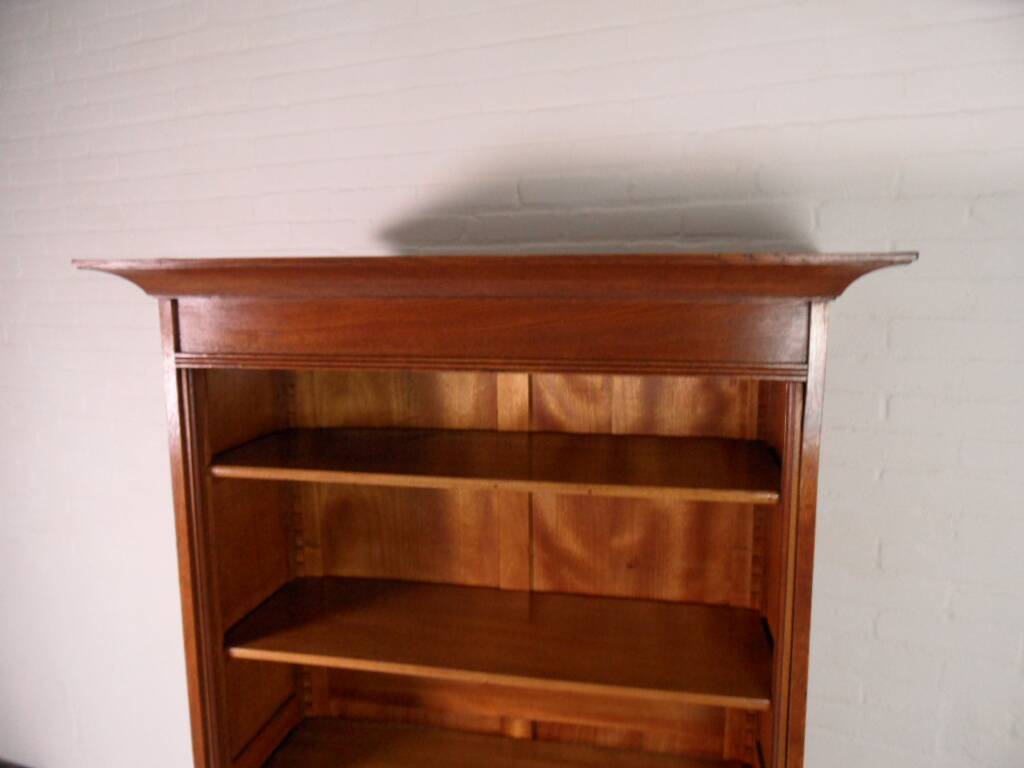 Antique oak open bookcase