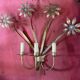 Pair of wall lamps 1970 gilded metal 3 lights