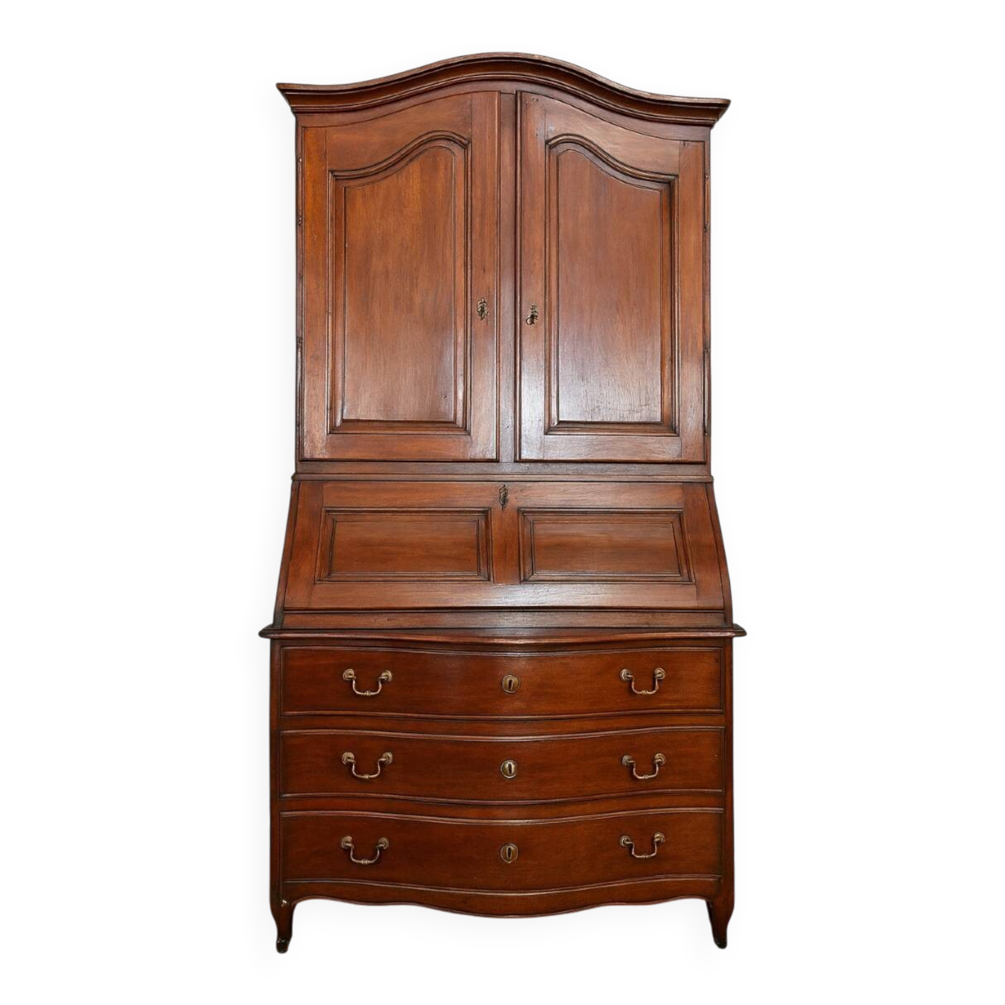 Cabinet Commode Scriban Galbée époque Louis XV En Noyer