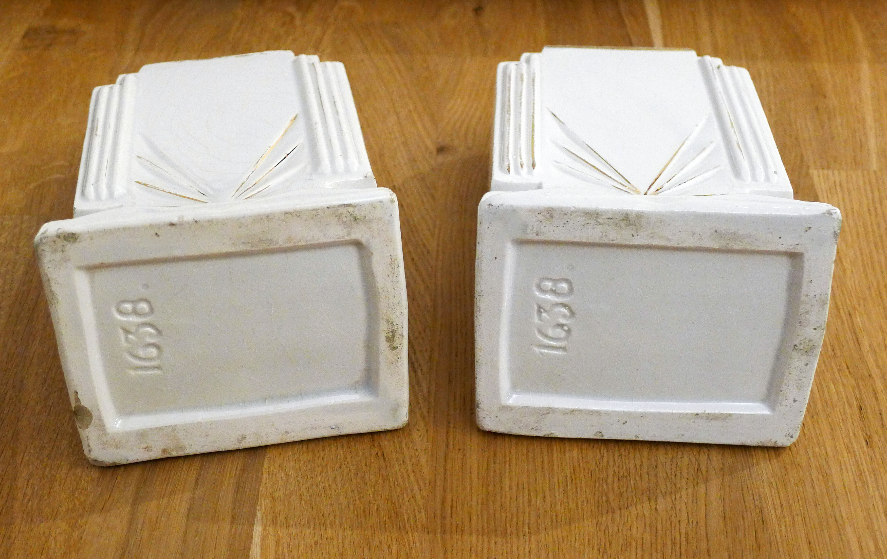 Pair of Art Deco flat vases