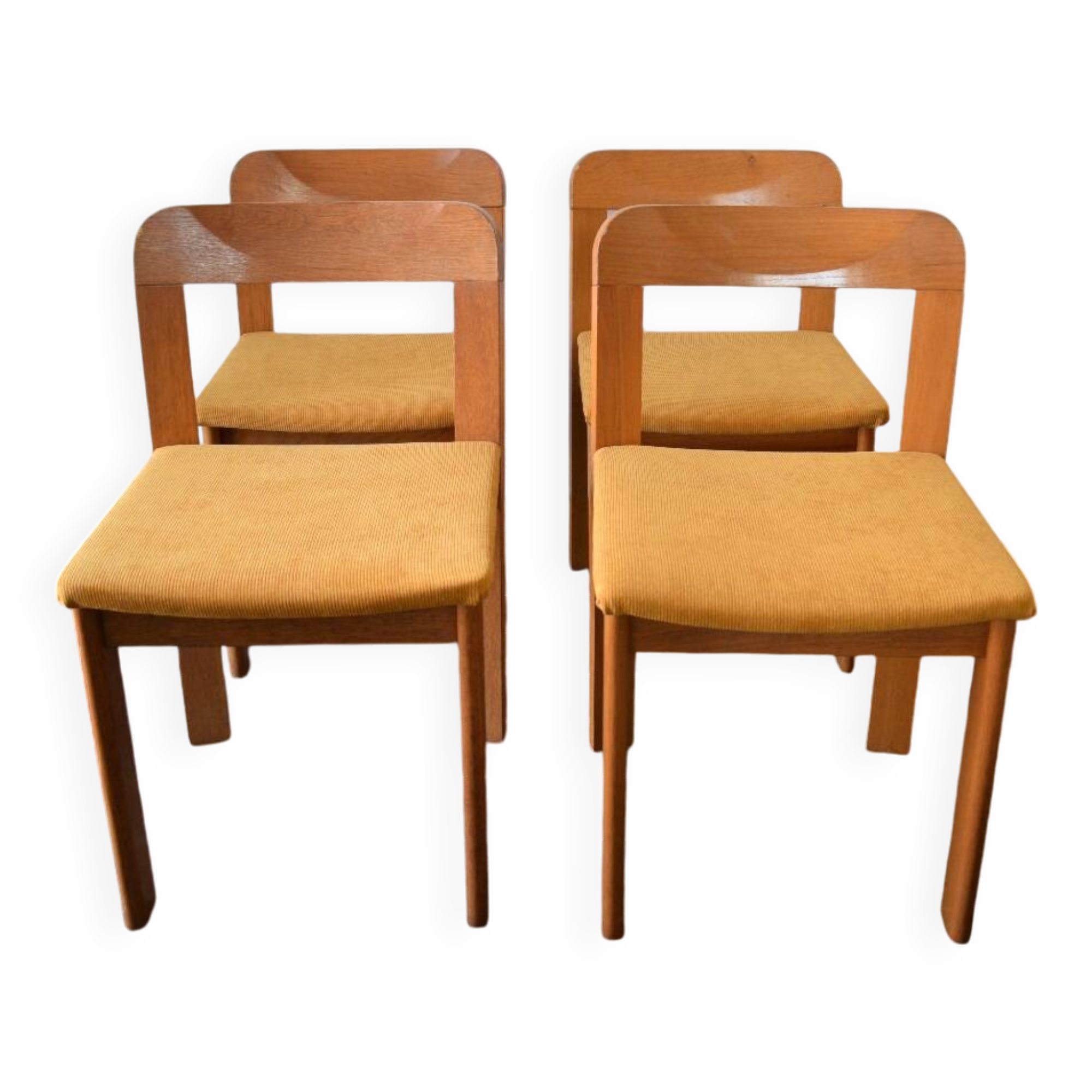 4 70s brutalist style chairs