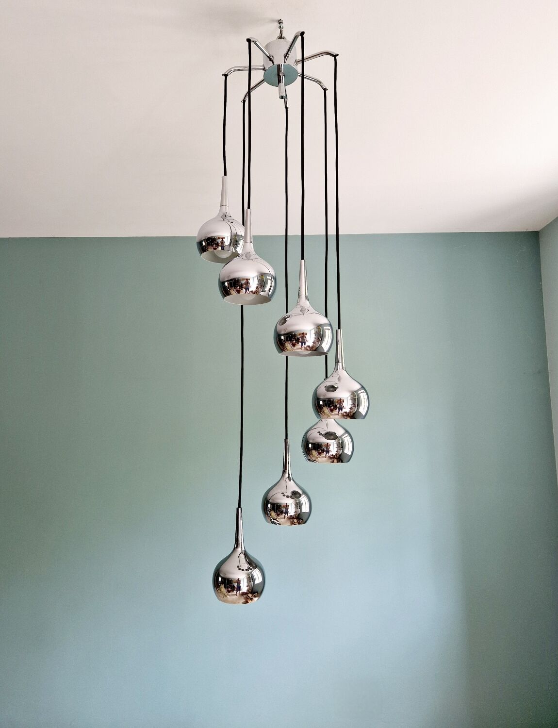 Large waterfall chandelier, design Hans-Agne Jakobsson, 1960-70