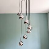 Large waterfall chandelier, design Hans-Agne Jakobsson, 1960-70