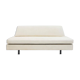 Italian modernist daybed with white upholstery and iron frame.
