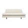 Italian modernist daybed with white upholstery and iron frame.